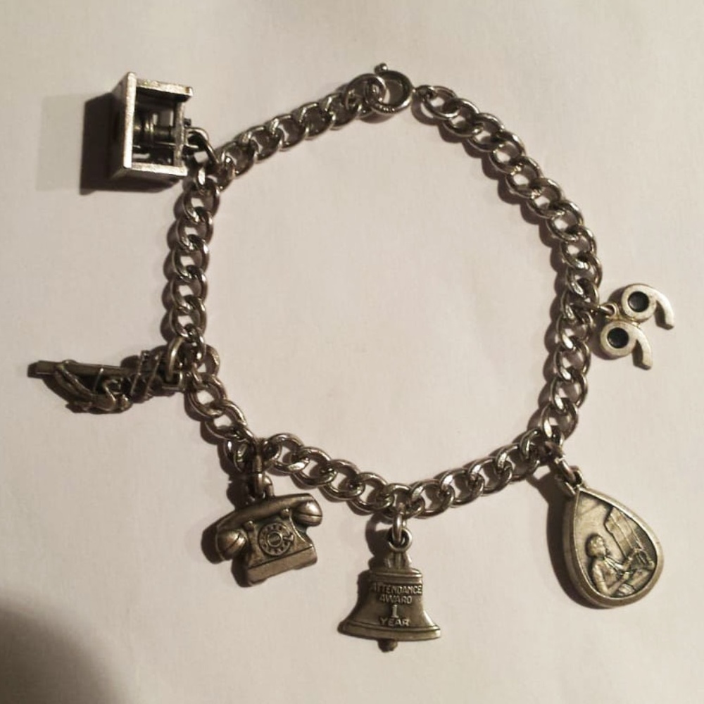 Bell Telephone Attendance Sterling Charm Bracelet